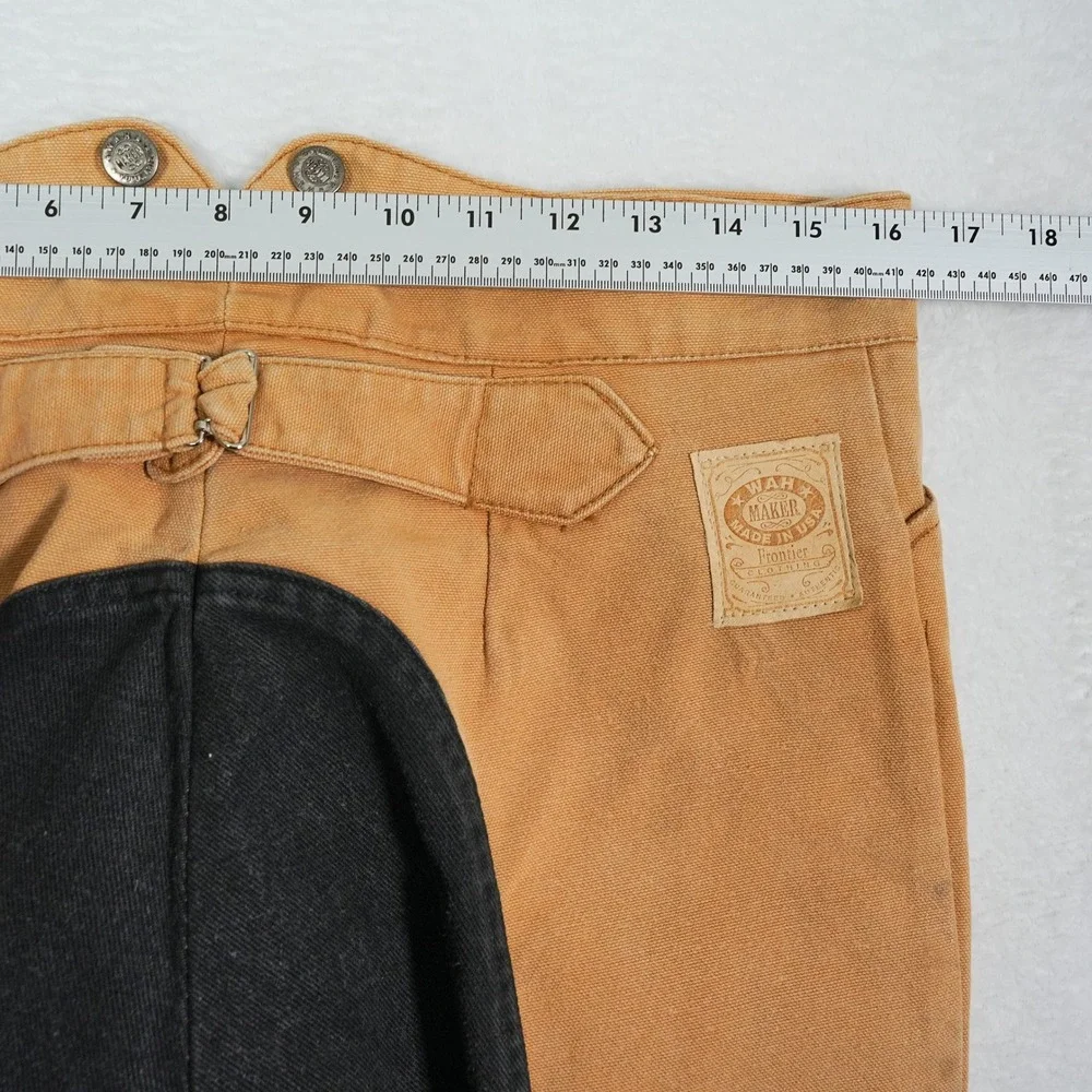 Wah Maker Frontier Mens (Fits 33x28) Canvas Riding Pants Cinch Back Made in USA